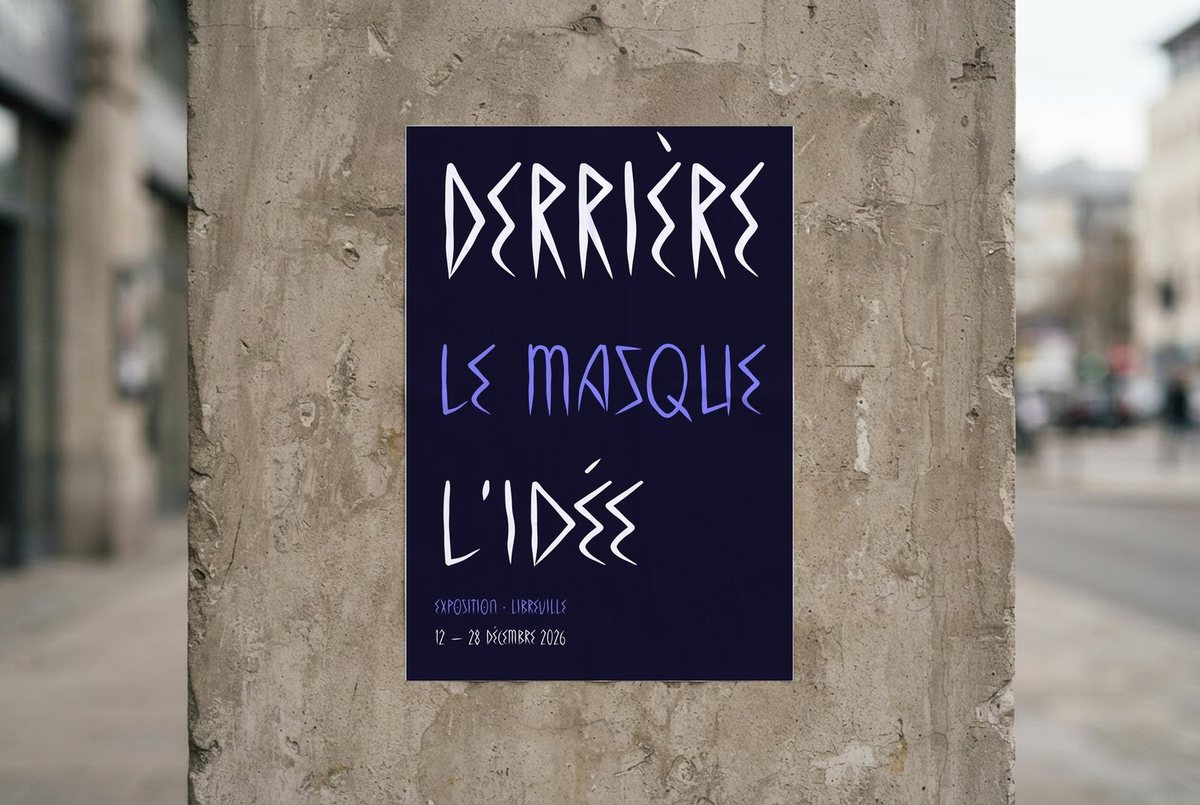 Affiche « Derrière le masque » composée en Kevazingo Runes